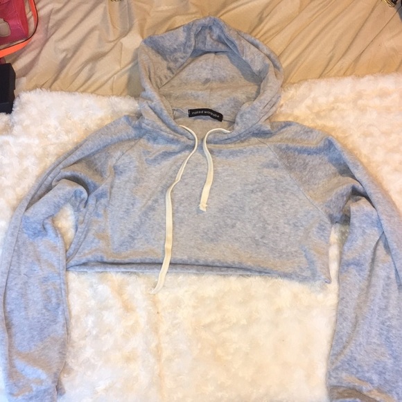 naked wardrobe Sweaters - Grey Crop Sweatshirt
